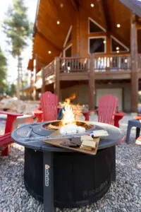 S'mores skewers provided for your use. You can bring your smores fixings or order them ahead of arrival. 